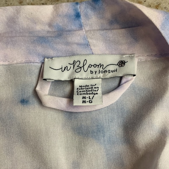 NWOT In Bloom Cloud Tie Dyed Midi Wrap Housecoat Size Medium/Large - Picture 6 of 8